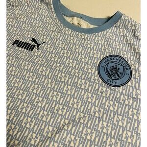 Puma Manchester City FC Logo Soccer Jersey Shirt MEDIUM Premier League All Over